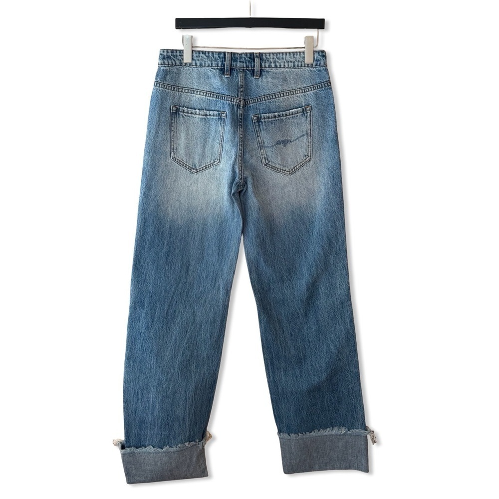 SER.O.YA Margot cuffed boyfriend jeans Light Blue wide leg $328 sz 26 - Picture 8 of 12